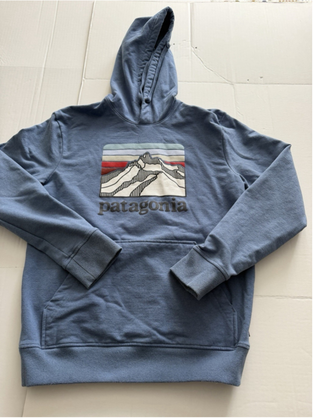 Light Blue Patagonia Men's Line Logo Ridge Uprisal Hoody Sz S